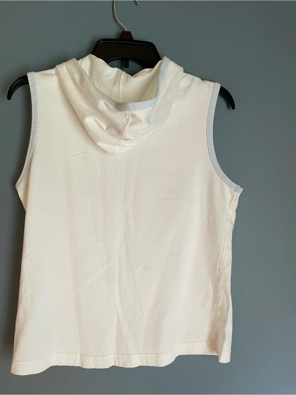 Vintage Y2K Nike Mini Center Swoosh T-Shirt White Light Blue Trim Women 8-10